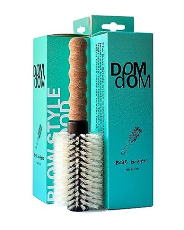 Nylon Boar Bristle Hair Brush - Round Blowout Brush, Medium 2.3" Barrel, Anti Static, Cork Comfort Grip Handle
