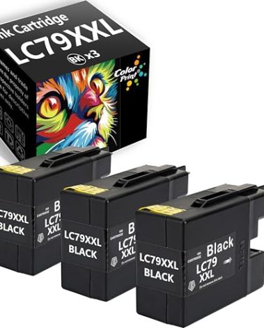 Color Print Compatible Ink Cartridge Replacement for Brother LC79 LC79XXL LC-79 XXL Ink Cartridge for MFC-J5910DW MFC-J6510DW MFC-J6710DW MFC-J6910DW Printer (3 Black, 3-Pack)