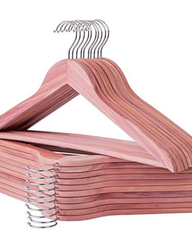 ELONG HOME Cedar Hangers 30 Pack, American Red Cedar Wood Suit Hangers with 360° Swivel Hook, Smooth Surface Slim Cedar Wood Coat Hangers, Great for Refresh Closet