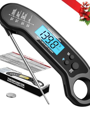 Meat Thermometer Digital, Instant Read Meat Thermometer for Grill and Cooking, with Bottle Opener, Backlight & Calibration Food Thermometer, Kitchen Gadgets for BBQ, Turkey, Candy, Liquids