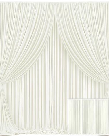 4 Panels Ivory Backdrop Curtain for Wedding Parties Wrinkle Free Ivory Photo Curtains Backdrop Drapes Fabric Decoration for Baby Shower Photoshoot 20ft(W) x 10ft(H)