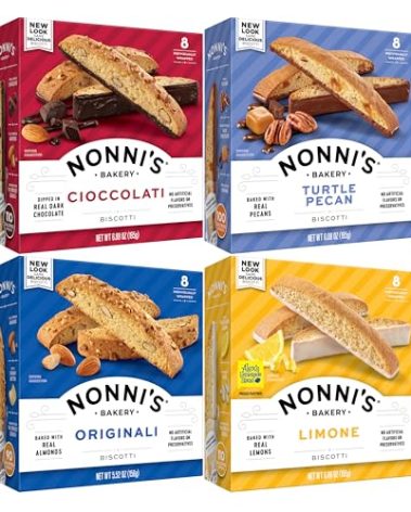 Nonni's Biscotti Variety Pack Of 4 - (Cioccolati Limone Originali Turtle Pecan)