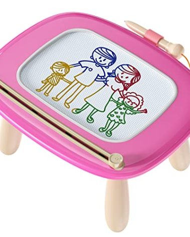 Kikapabi Toddler Magnetic Drawing Board - 1st Birthday Gifts for 1 2 3 Year Old Girls & Boys, Learning Doodle Board, Educational Toys for Baby (Rose Red)
