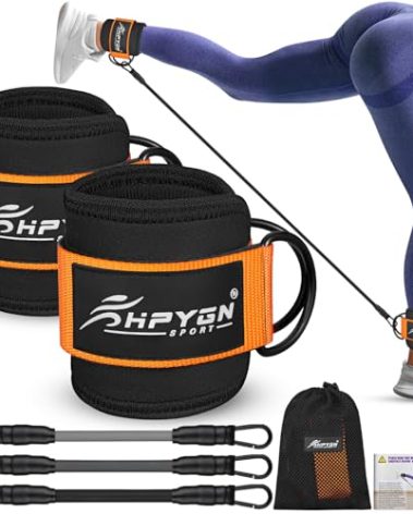 HPYGN Ankle Resistance Bands with Cuffs, Ankle Bands for Working Out, Resistance Bands for Leg Butt Training Exercise Equipment for Kickbacks Hip Gluteus Training, Ankle Strap with Exercise Bands