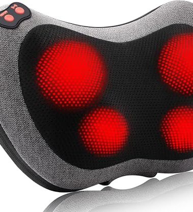 Papillon Shiatsu Back and Neck Massager with Heat, Deep Tissue Kneading,Electric Massage Pillow for Back,Shoulders,Legs,Foot,Body Muscle Pain Relief,Use at Home,Car,Office