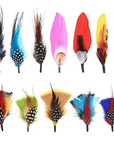 Hat Feathers, 12 Pcs Natural Feathers, Mixed Assorted Cowboy Hats Feathers, Crafts Feathers for Men Hats, Western Cowboy Hats, Fedoras, DIY Centerpieces Crafts Dream Catcher Decorations