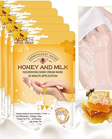 ZIXAOK 5 Pairs Hand Mask Gloves, Moisturizing & Repairing Treatment for Extra Dry & Rough Skin, Exfoliating Peeling Mask for Home Spa Care, Men & Women