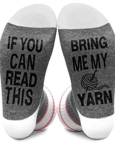 Jripars If You Can Read This Bring Me My Yarn, Socks Gift for Knitter, Women Socks Size 5.5-11, Knitting Gift for Mom Grandma on Birthday Thanksgiving Christmas Day - A79