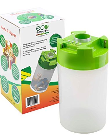 ECO Battery Bin - Test, Store & Recycle AA, AAA, C, D Batteries