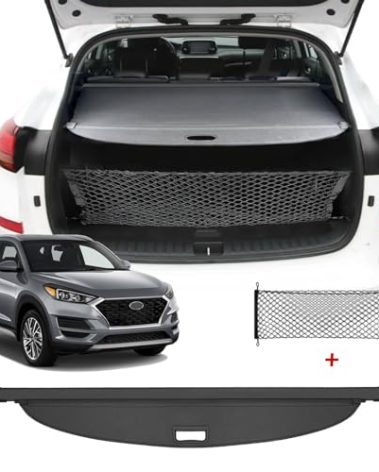 Volcaner Cargo Cover for Hyundai Tucson 2020 2021Accessories 2016 2017 2018 2019(Canvas),Retractable Trunk Cover Organizer Security Shielding Shade Tonneau Cover for Hyundai Tucson Accessories