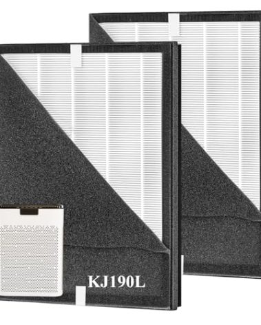 2 Pack KJ190L Replacement Filter,Only Compatible with MOOKA KJ190L Air Purifier for Home Large Room,Washable HEPA filter for living rooms, bedrooms and Pet-raising family