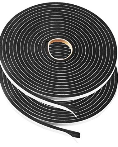 2 Rolls Foam Seal Tape for Door Window Insulation, Soundproof and Shockproof Foam Adhensive Strip, 3/8" Wx3/16 T Single Sided Foam Tape, Cold Air and Draft Closed Cell Seal Strip,Total 32FT