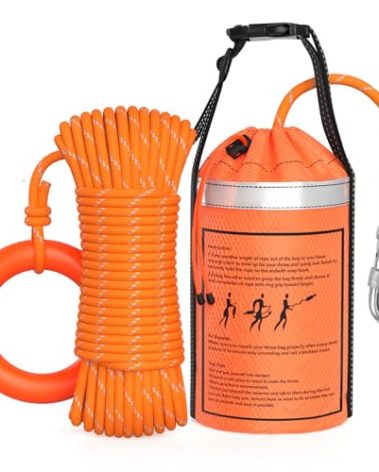NTR Water Rescue Throw Bag with 50 Feet of Rope in 3/10 Inch Tensile Strength Rated to 1844lbs, Throwable Device for Kayaking and Rafting, Safety Equipment for Raft and Boat
