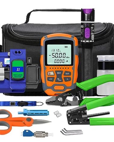 YICIZOL 30km Visual Fault Locator,Optic Fiber power Meter with FC,SC Connector, Optic Fiber Cleaver and FC/UPC(Male) to LC/UPC(Female) Adapter FTTH tool kits for CATV engineering (YC-X5)