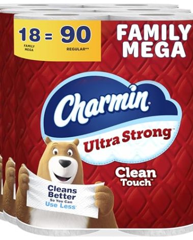 Charmin Ultra Strong Clean Touch Toilet Paper, 18 Family Mega Rolls = 90 Regular Rolls