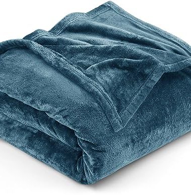 Utopia Bedding Fleece Blanket King Size Stone Blue 300GSM Luxury Fuzzy Soft Anti-Static Microfiber Bed Blanket (90x102 Inch)