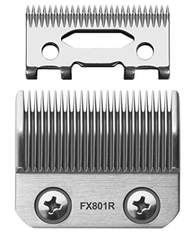Manxrtod FX801R Replacement Blades Compatible with FX870/FXF880/FX810/FX825/FX673N Clippers, DLC Replacement Taper Blades for FX Clipper Blades, Silver