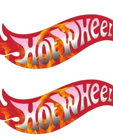 Authntcestore- (2 Pack) Hot Wheelz Sticker Decal Vinyl | Car Racing Lovers | Cars | Windows | Laptops | Walls | Any Smooth Surface | Premium Quality | Size: 5" x 2"