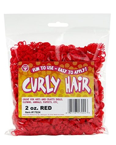 Hygloss 2 oz Curly Doll Hair for Crafts Red- Premium Synthetic Hair for Doll Making, Puppets, and Arts & Crafts Projects – Easy Application