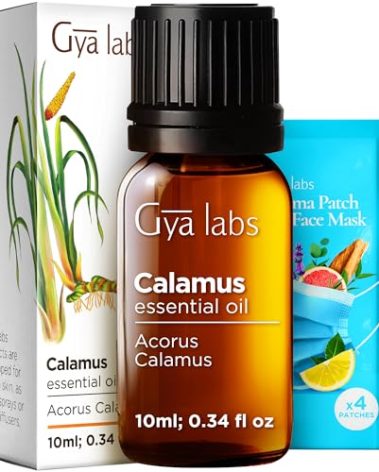 Gya Labs Calamus Essential Oil - 0.34 Fl Oz - for Hair, Skin, Diffuser, Aromatherapy & DIY Candle Making Scent