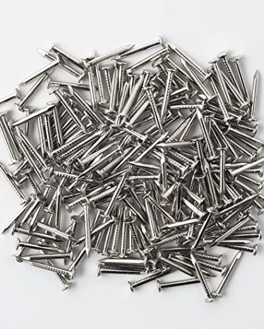1200pcs Hardware Nails, 1/2'' × 18 Ga Nickel Plated Hanging Nails, Flat Head Nails, Wall Nails for Hanging, Finishing Nails, Tiny Nails, Small Nails (1/2 in)