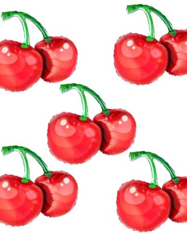 5pcs 30inch red cherry balloons,Summer fruit cherry theme birthday party decorations.cherry balloon wedding baby shower party decorations supplies.
