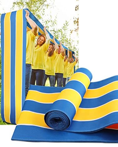 2 Pcs Teamwork Games Group Learning Activity Run Mat Teamwork Building Carnival Games Mat Indoor Outdoor Group Games Race Run Mat Recess Equipment for Elementary School Office Field Day Backyard Party