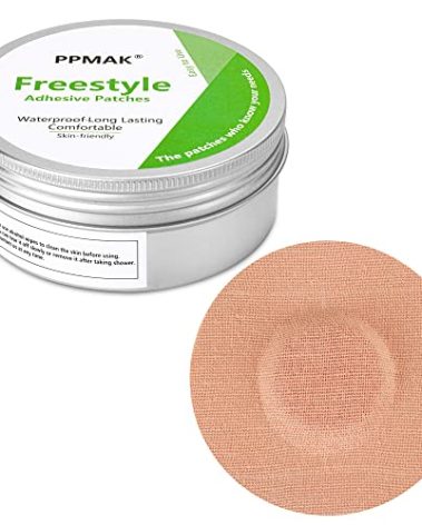 PPMAK-40 PCS Sensor Covers for Libre 2/3-Adhesive Patches-Waterproof CGM Tape No Glue On The Center-Color Tan and Long Lasting (40 PCS)