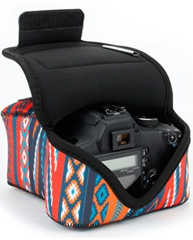 USA Gear Compact Mirrorless & DSLR Camera Sleeve – Neoprene Case with Belt Loop Pocket – Fits Small Cameras up to 6.25 x 3 x 6.5 in – for Canon EOS R100 R50 R10 RP/Sony ZV-E10 / Nikon Z 30