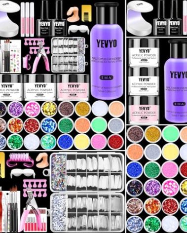 Acrylic Nail Kit With Everything For Beginners, Professional Nail Starter Kit , 24 Color Glitter Acrylic Powder and Liquid Monomer Set, Nail Glitter And DIY Nail Art Tools