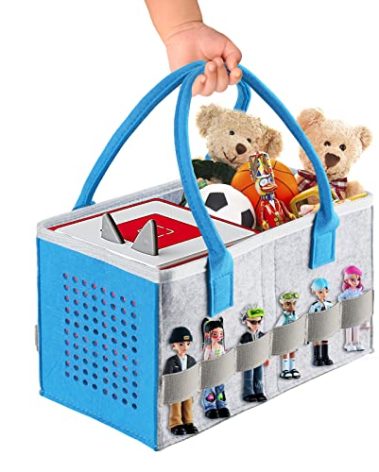 ThxYour Carry Bag for Toniebox Audio Player Starter Set, Storage Bag for Tonies Figurine, Folding Bag for Kids Toniebox Accessories Travel Carrying Bag (Blue)