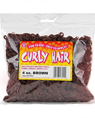 Hygloss 4 oz Curly Doll Hair for Crafts Brown- Premium Synthetic Hair for Doll Making, Puppets, and Arts & Crafts Projects – Easy Application