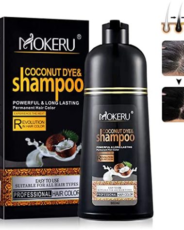 Instant Black Hair Shampoo for Gray Hair - Herbal Black Hair Dye Shampoo 3 in 1 for Women & Men,16.90 Fl Oz Black Hair Dye, Long lasting Black Shampoo, Champu Para Canas & Shampoo Para Canas(Black)