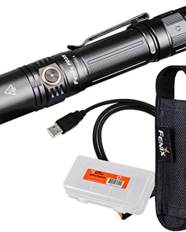 Fenix PD35 v3.0 Rechargeable Tactical Flashlight, 1700 Lumens EDC with Battery and Organizer (Black)