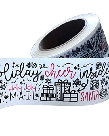 The Farming Artist Mailed It Designer Christmas Packing Tape - Large Roll 2 in x 330 Ft - Holiday Cheer© Shipping Tape - Fun Small Business Packaging - Bulk Roll 110 Yards, 330 Feet
