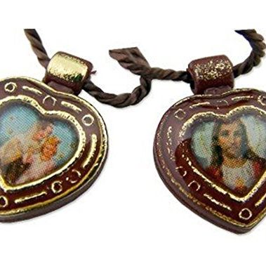 Religious Gifts Catholic Gift Our Lady Mt Mount Carmel Jesus Christ Sacred Heart - Heart Shape Scapular Cord Necklace