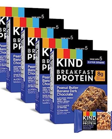 KIND Breakfast Protein Bars, Peanut Butter Banana Dark Chocolate, Healthy Snacks, Gluten Free, 8g Protein, 30 Count