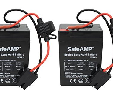 SafeAMP Battery for Fisher-Price Power Wheels Toddler 6-Volt Blue, Pack of 2, Black