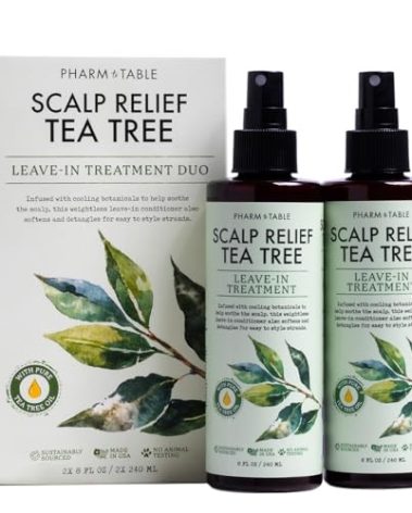 Leave In Conditioner Spray - Tea Tree Scalp Treatment - Anti-Dandruff Treatment, Dry & Itchy Scalp Treatment, Hydrating & Medicated Formula for Psoriasis, and Scalp Care - Detangles & Nourishes Hair.