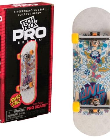 TECH DECK, Santa Cruz Pro Series Finger Board with Storage Display, Built for Pros; Authentic Mini Skateboards, Kids Toys for Ages 6 and up
