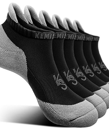 BULLIANT Socks For Women 6Pairs-Womens Athletic Ankle Socks No Show Cushioned for Walking Running-Compression Arch Support(6Pairs,Shoes Size:Women 6-8)