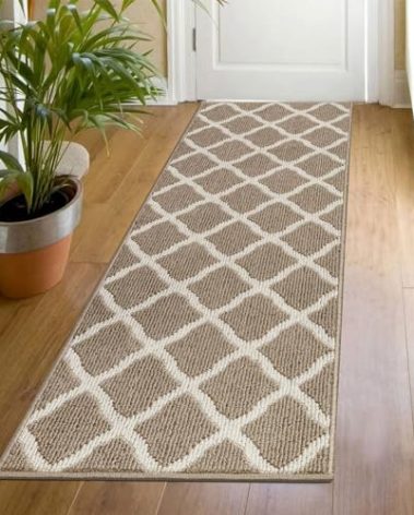 SHACOS Hallway Runner Rugs 2x6 ft Rug Runner for Entryway Kitchen Indoor Washable Non Slip Rubber Backing Dirt Trapping Doorway Entrance Runner Rug for Floor, Beige