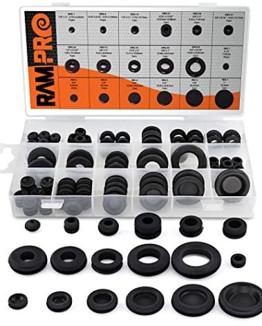 125pc 18 Sizes Rubber Grommet Kit - Includes Grommets for Wiring, Hole Plugs, and Automotive Firewall Grommet (1/4' 5/16' 1/2' 7/32' 3/8' 9/16' 5/16' 5/8' 3/4' 7/8' 15/16' 21/32' 1')