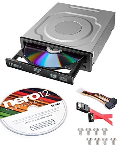 Lite-On 24X SATA Internal DVD+/-RW Drive + Nero 12 Essentials + SATA Cable Kit - PC Optical Drive - DVD/CD Writer - Half Height - 16X DVD, 12X CD - 8X Write Speed