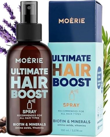 Moerie Ultimate Hair Boost Spray Designed to Strengthen Hair & Restore Scalp Health - 100% Natural Hair Serum for Hair Boost with over 100 Minerals, Vitamins & Amino acids - Fresh Scent - 5.07 Fl. Oz