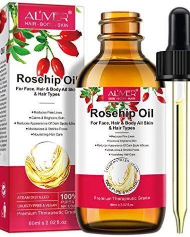 Tooffi Rosehip Oil for Face - 100% Pure Organic Rosehip Seed Oil - Cold Pressed Organic Essential - Rose Hip Seed for Nourishing Hair Care, Face & Skin 2.02 Fl Oz