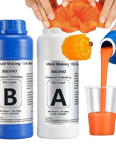 BBDINO Silicone Mold Making Kit, 15A Fast Cure Silicone for Mold Making 2.2 lb(35 Oz), 1A:1B Ideal for Resin/Soap/Candle/Silicon Molds Casting