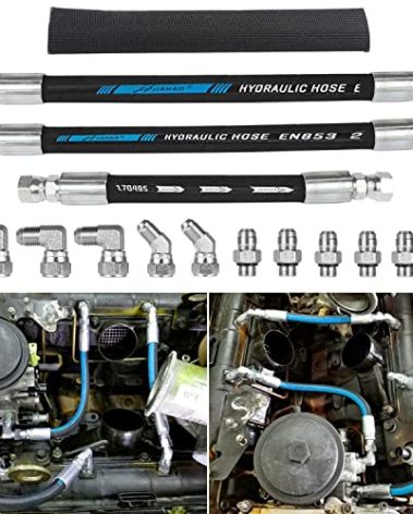 High Pressure Oil Pump HPOP Hoses Lines & Crossover Line Kit for 1999-2003 Ford 7.3L Powerstroke Excursion F250 F350 F450 F550 F650 F750 E350 E450 E550 YC3Z-9J323-E, YC3Z-9J323-F, F81Z-9J323-E