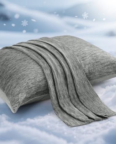 Elegear Cooling Pillow Cases for Hot Sleepers, Japanese Q-Max 0.5 Cooling Pillowcases, Both Sides(Cooling/Cotton), Breathable Soft Pillowcase for Hair and Skin, Set of 2-Dark Gray Queen (20'' x 30'')