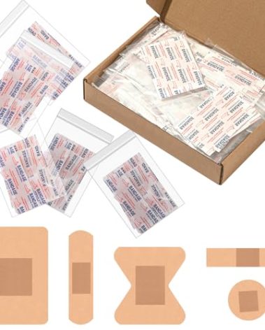 Geiserailie 500 Pcs Hygiene Kits for Homeless in Bulk Assorted Sizes Fingertip Bandages Waterproof, 50 Pack Individual Wrap, Homeless Care Package Supplies for Operation Christmas Bulk Items